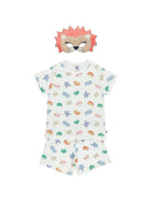 Set di tre pezzi pigiama per bambino Petit Bateau bianco con stampa animali A0F6P 01 PETIT BATEAU KIDS 