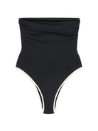 Costume da bagno Khyra MC2 Saint Barth nero con arricciature a stringa KHR0002 00174L MC2 ST. BARTH 