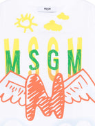 T-shirt per bambino MSGM Kids bianca con stampa grafica S6MSJBTH233 001 MSGM KIDS 