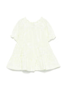 Abito con stampa a fiori per neonata Il Gufo verde con scollo increspato P25VM786C6068NB 515 IL GUFO 