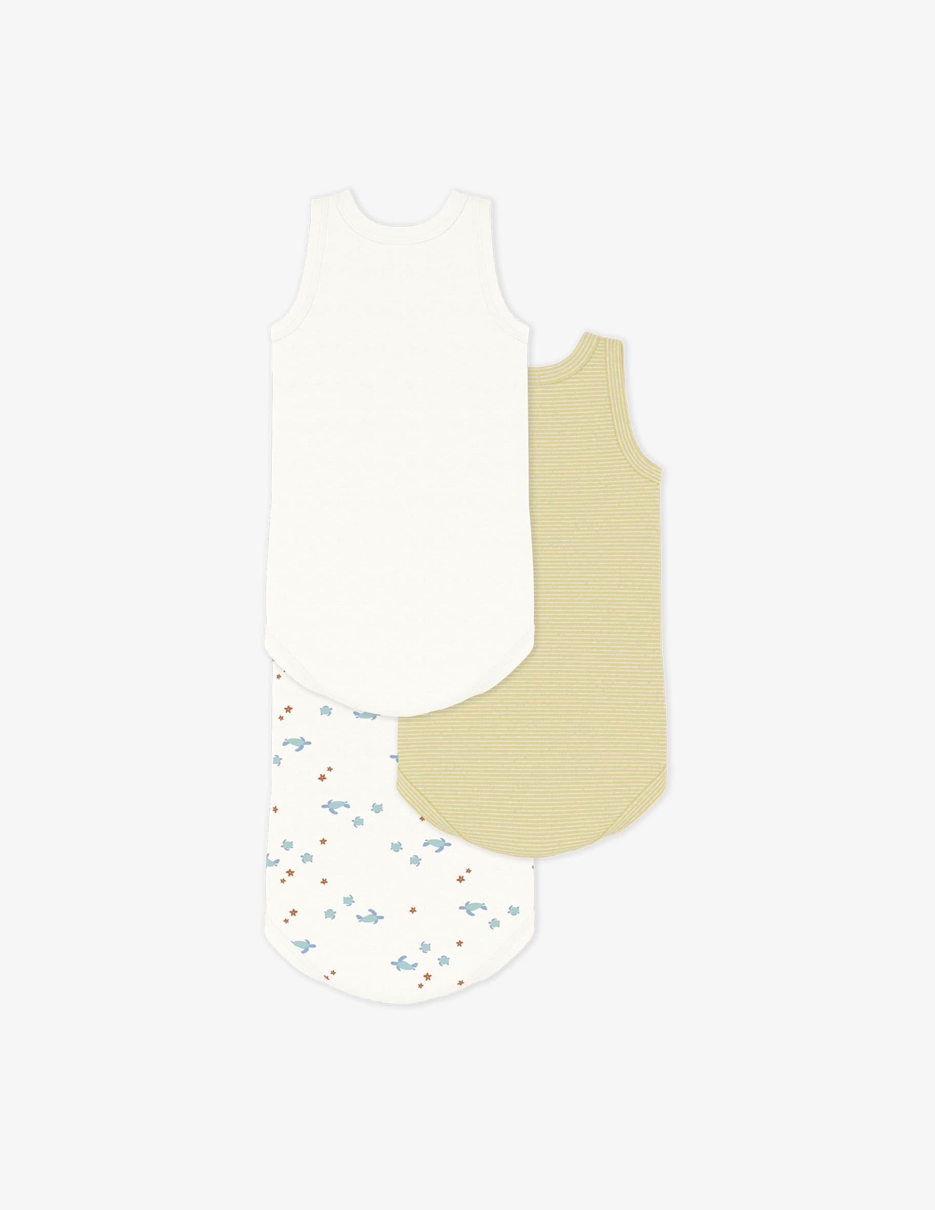 Set di tre tutine per neonati Petit Bateau multicolore a fantasie diverse A0FSM 00 PETIT BATEAU KIDS 