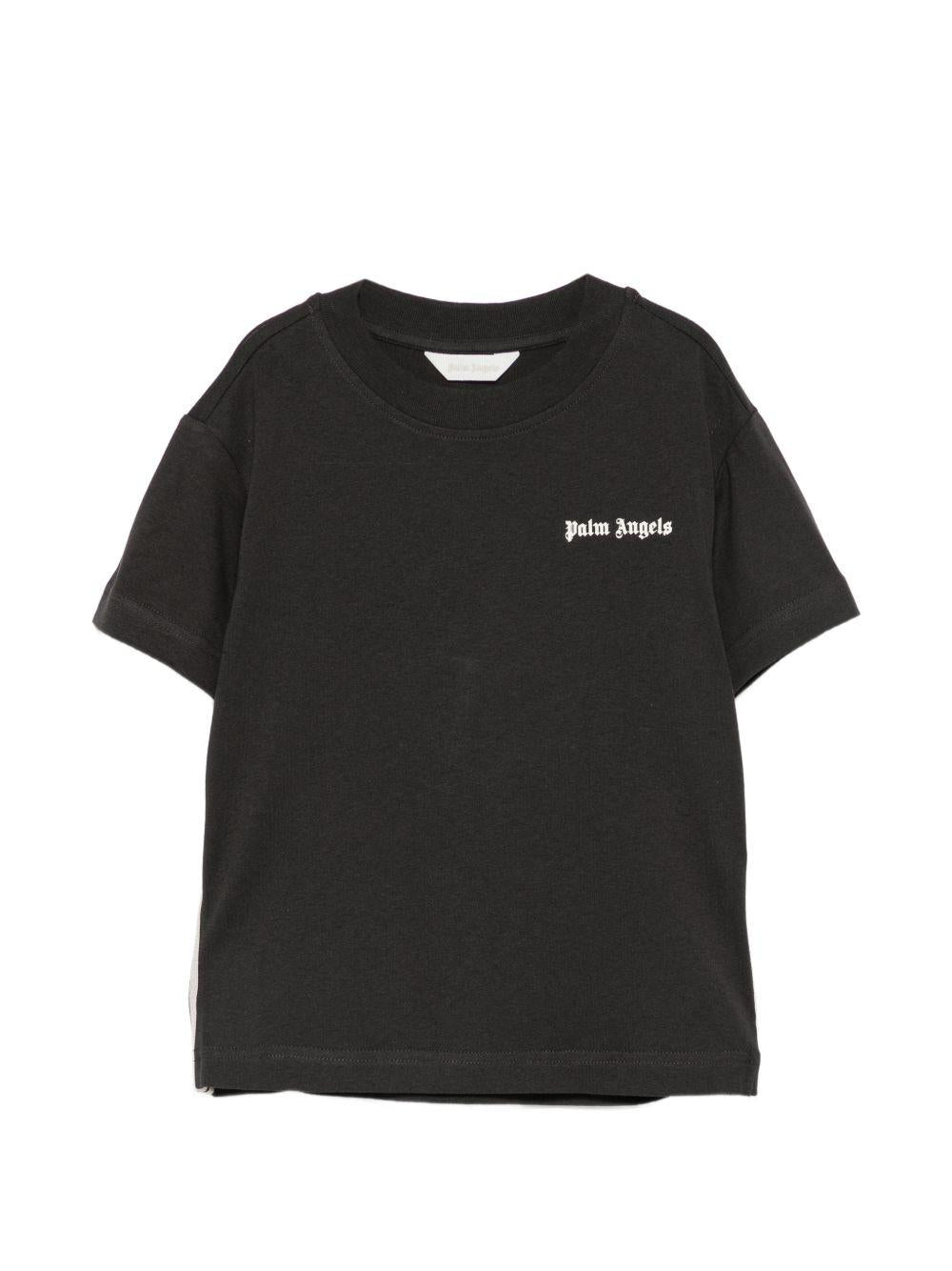 T-shirt per bambino Palm Angels Kids nera con stampa logo sul davanti F6PAJBTH026 110 PALM ANGELS KIDS 