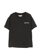 T-shirt per bambino Palm Angels Kids nera con stampa logo sul davanti F6PAJBTH026 110 PALM ANGELS KIDS 