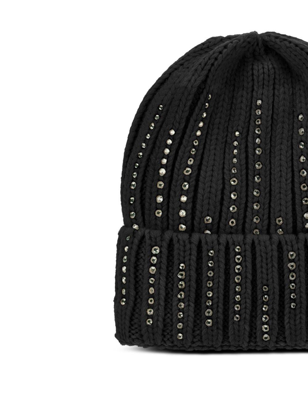 Cappello per bambina Monnalisa Kids nero con decorazioni con strass 17H004 8064 0050 MONNALISA KIDS 