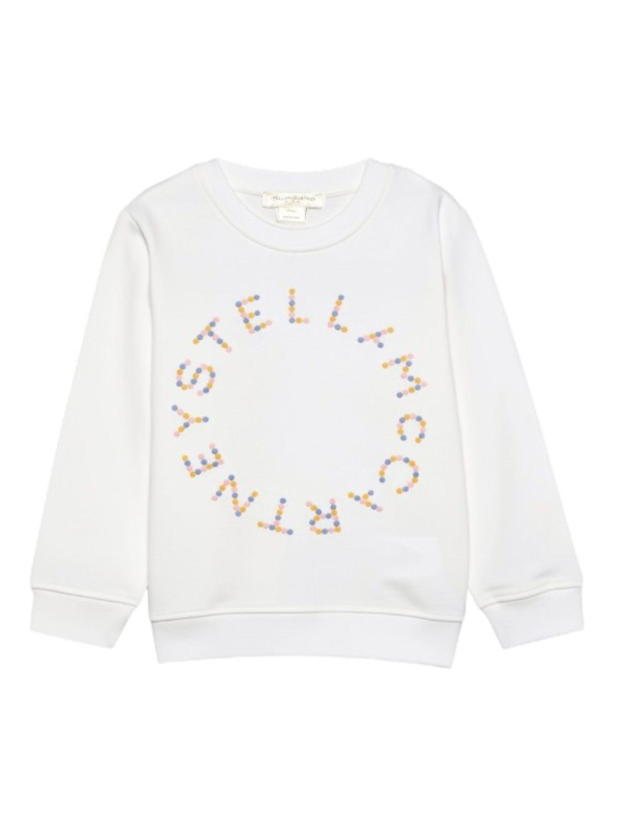Felpa per bambina Stella McCartney Kids bianca con logo sul davanti TY4C10 Z3409 101 STELLA McCARTNEY KIDS 