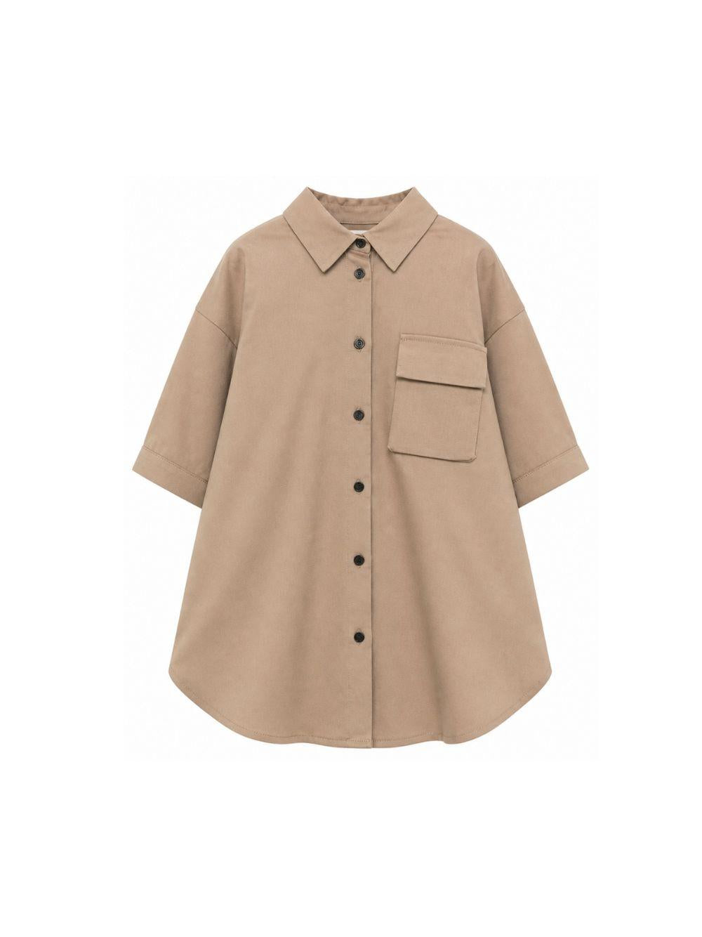 Abito per bambina Douuod Kids beige con colletto classico DZ1B10 G0073 343 DOUUOD KIDS 