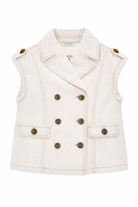 Gilet per bambina Philosophy di Lorenzo Serafini Kids bianco con chiusura doppiopetto I9G103 7091 0002 PHILOSOPHY KIDS 