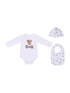 Set tutina bavaglino e cappellino per neonato Polo Ralph Lauren Kids bianco con stampa Teddy Bear 320P00760 001 Ralph Lauren kids 