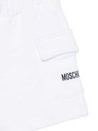 Shorts per neonato Moschino Kids bianchi con tasche applicate MUQ01VLCA88 10101 MOSCHINO KIDS 