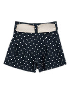 Shorts per bambina Monnalisa blu con motivo a pois 11G413 7600 5099 MONNALISA KIDS 