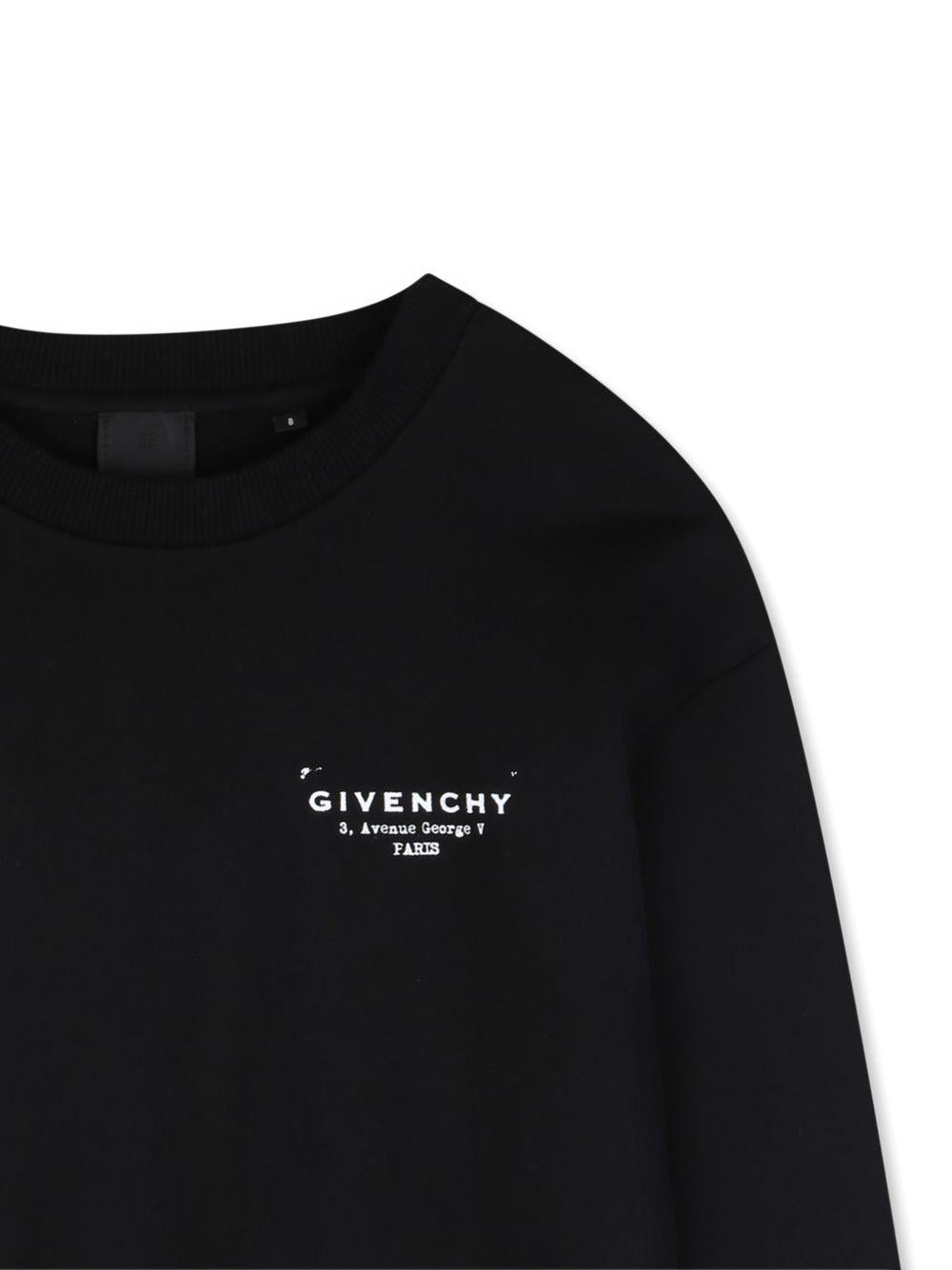 Felpa per bambino Givenchy Kids nera con logo sul davanti H31098 09B GIVENCHY KIDS 