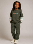 Pantaloni per bambino Missoni Kids verde con vita elasticizzata MZ6H80 G0222 70J MISSONI KIDS 