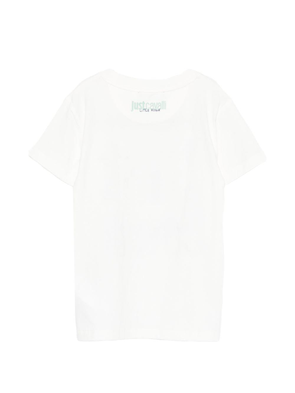 T-shirt per bambino Just Cavalli Kids bianca con dettaglio logo JBP26071TS PRISTINE ROBERTO CAVALLI KIDS 