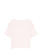 T-shirt per bambina Palm Angels Kids rosa con logo sul davanti PGAA017S26JER001 042 PALM ANGELS KIDS 