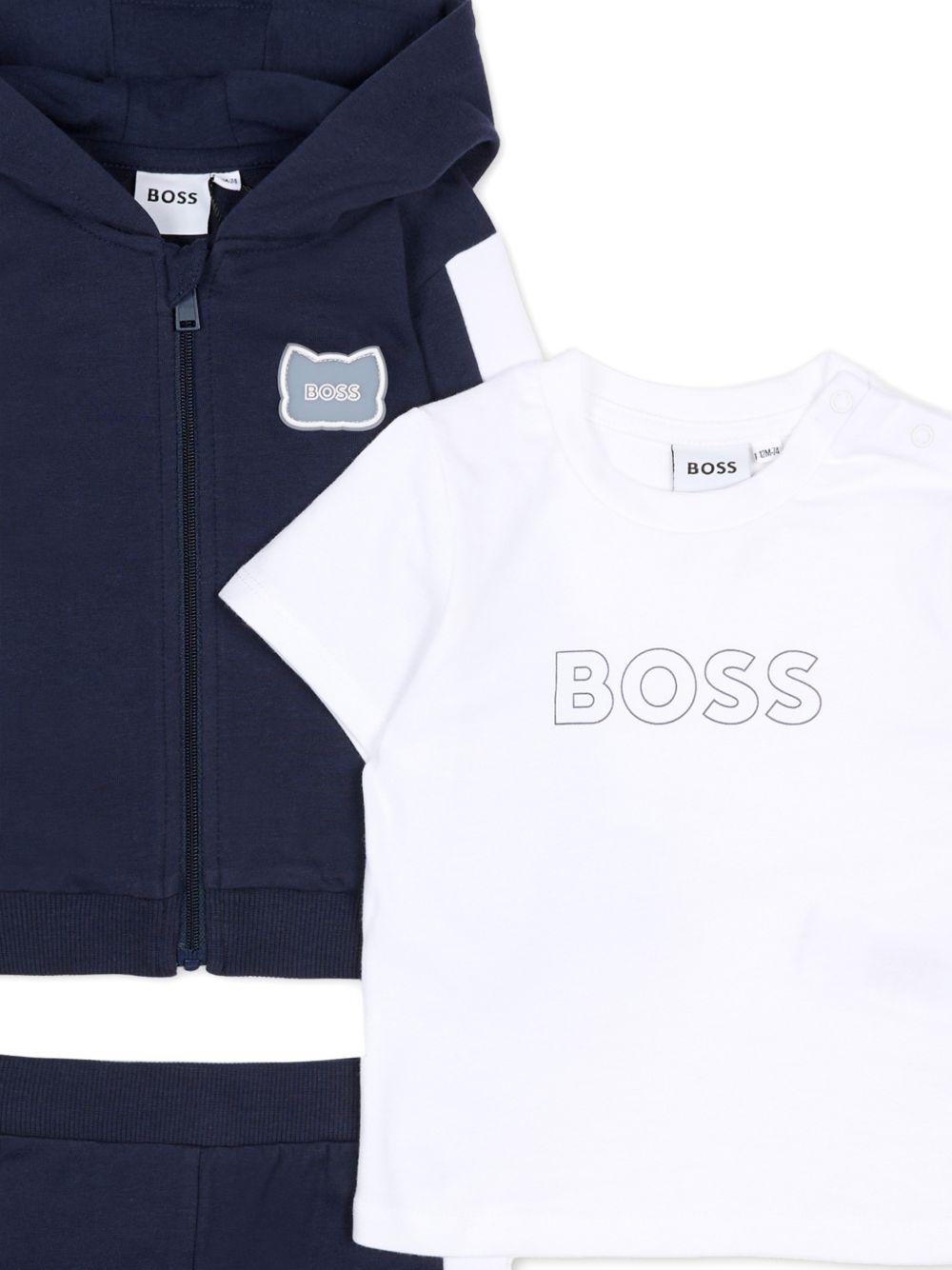 Tuta sportiva per neonato BOSS Kids blu con dettaglio a righe J53051 849 BOSS KIDS 