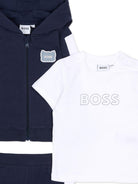 Tuta sportiva per neonato BOSS Kids blu con dettaglio a righe J53051 849 BOSS KIDS 
