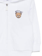 Felpa per neonati Moschino Kids bianca con stampa Teddy Bear MUF067LCA19 10101 MOSCHINO KIDS 