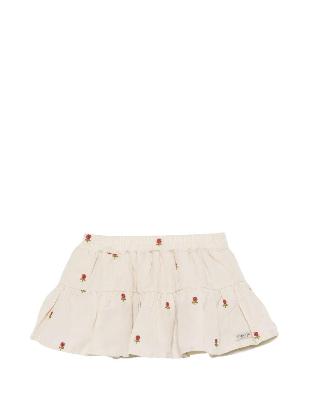 Gonna per neonata Donsje beige con ricamo floreale 4113101 00037 DONSJE KIDS 