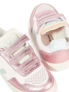 Sneakers per bambina VEJA Kids rosa con decorazione glitter BN2021650 V-90 LASSI SUN NACRE VEJA KIDS 