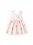 Abito per neonata Moschino Kids rosa con stampa graafica Teddy Bear MDV0DNLLB61 83696 MOSCHINO KIDS 