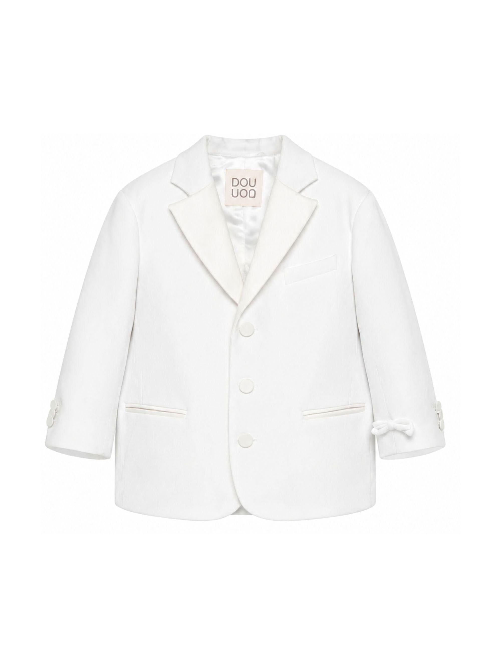 Giacca per bambina Douuod Kids bianca con dettaglio fiocco DY2A34 J0371 100 DOUUOD 