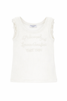 Top per bambina Philosophy di Lorenzo Serafini Kids bianca con ruches I1G614 7212 0001 PHILOSOPHY KIDS 