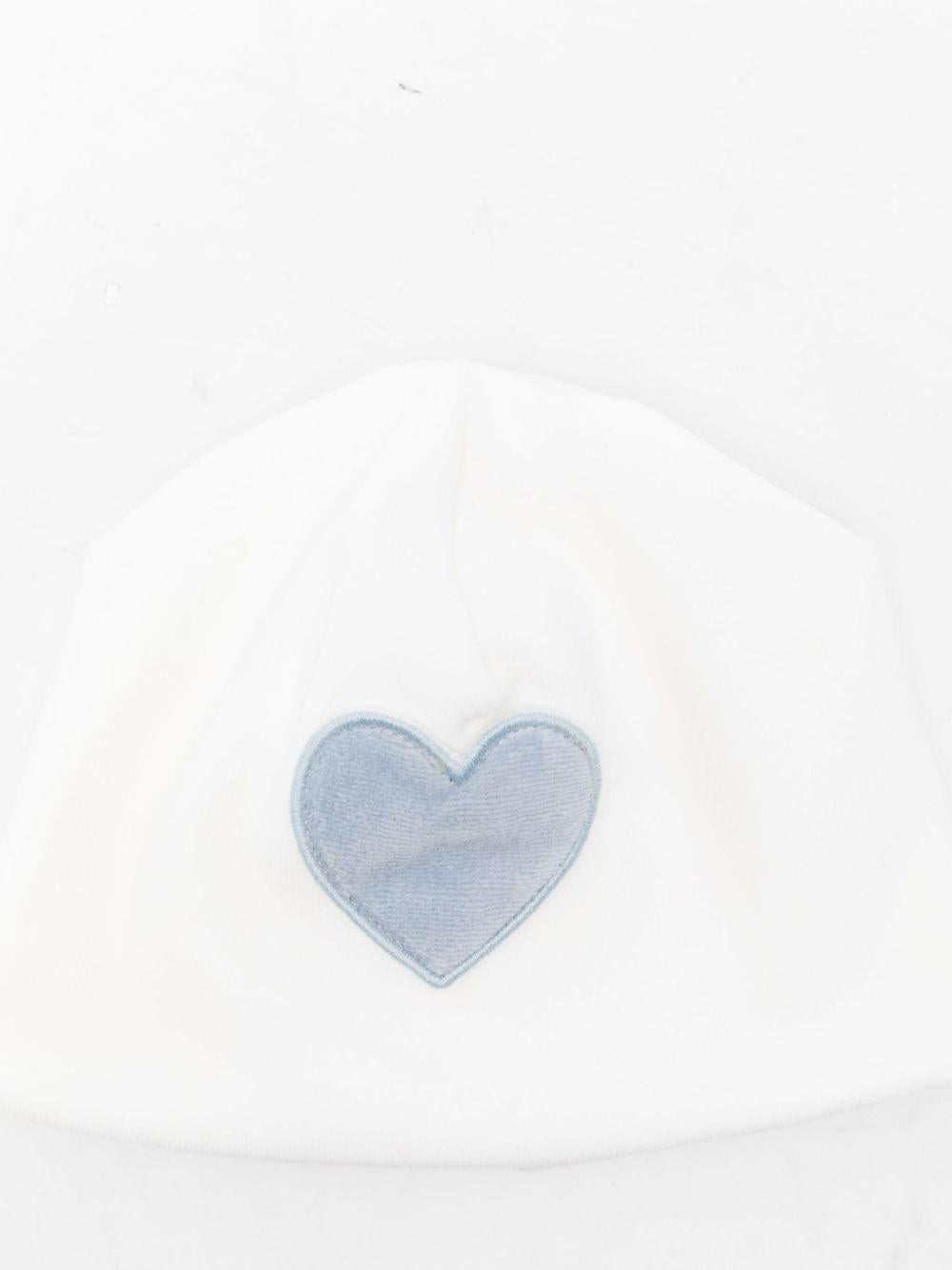 Berretto per neonato La Stupenderia bianco con motivo a cuore azzurro 1TBCP12 L24 LA STUPENDERIA KIDS 