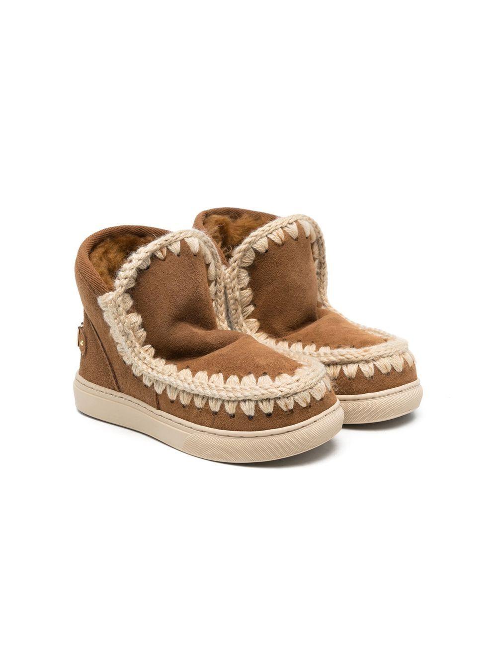 Stivali con cuciture a contrasto per bambina Mou Kids marrone con punta tonda FK111015A COG MOU KIDS 