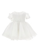 Abito per neonata Monnalisa bianco con dettaglio con fiocco 73G902 7112 0001 MONNALISA KIDS 