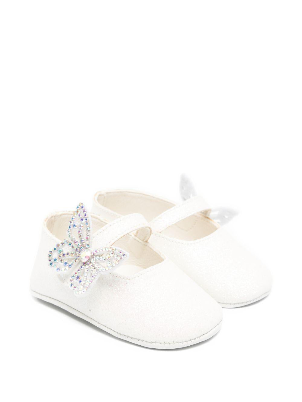 Ballerine per neonata BabyWalker bianco con farfalle PB1658 WHITE BABYWALKER KIDS 
