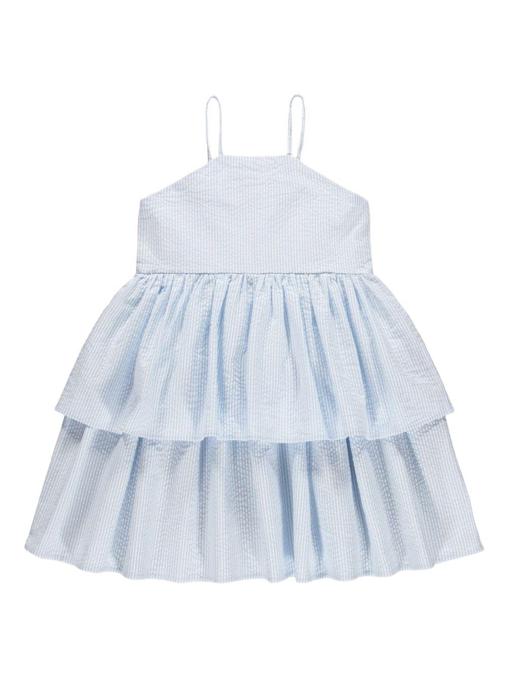Abito Chelsea per bambina Molo azzurro con design a balze 2S26E113 9574 MOLO KIDS 