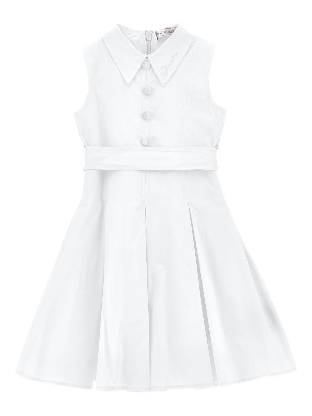 Abito per bambina Monnalisa bianco con dettaglio con fiocco 17G901 7116 0099 MONNALISA KIDS 