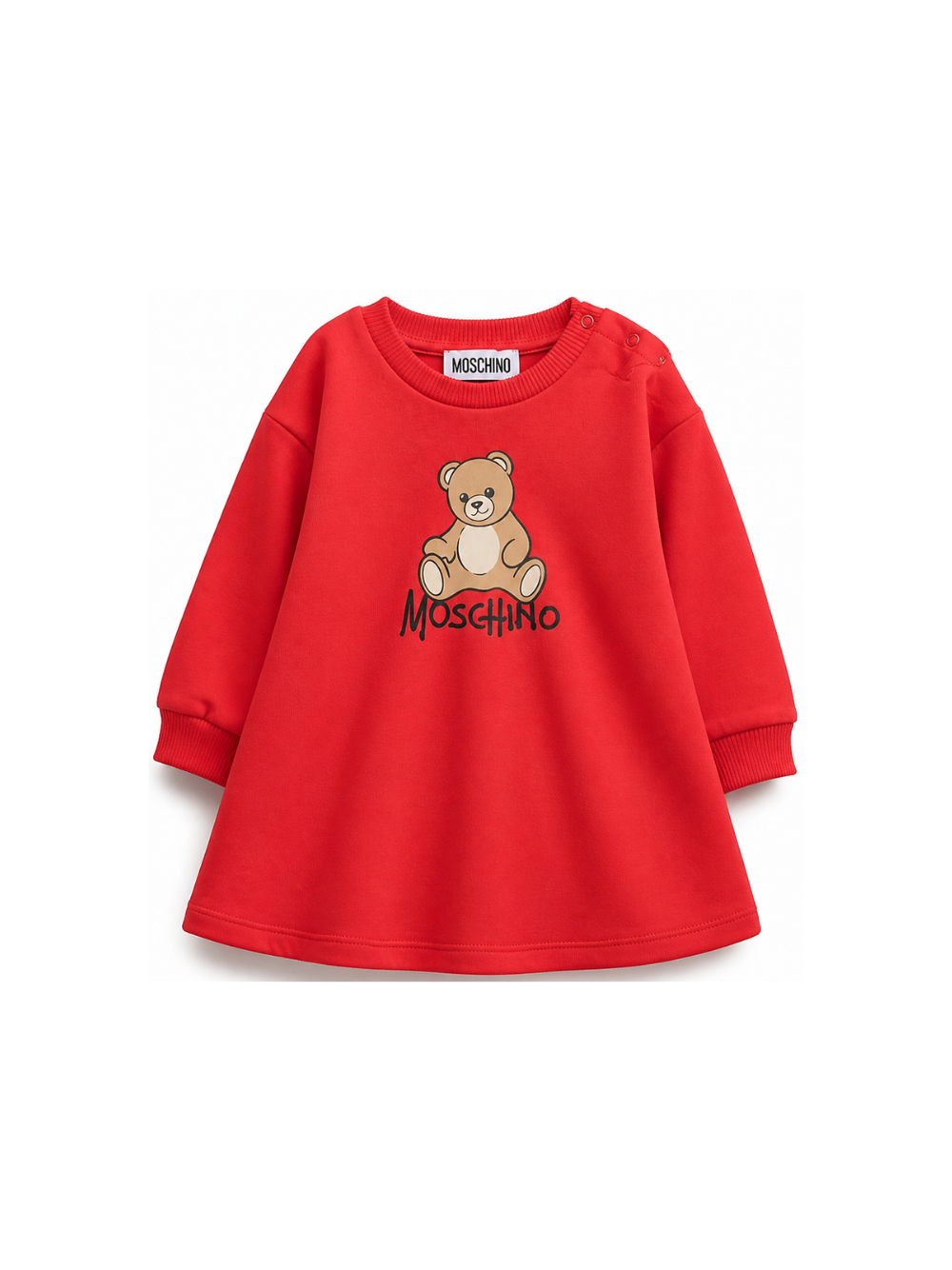 Abito per neonata Moschino Kids rosso con motivo Teddy Bear MBV0CVLCA40 50109 MOSCHINO KIDS 