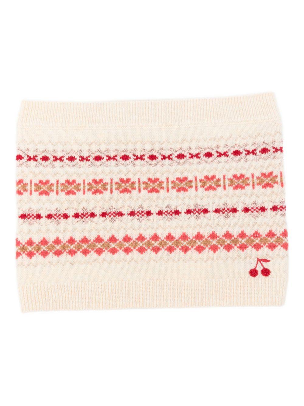 Sciarpa per bambina Bonpoint beige con motivo geometrico W05GACK00011 905 BONPOINT KIDS 