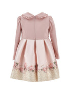 Abito per bambina Monnalisa Kids rosa con applicazione fiori sul davanti 31H909 8651 0080 MONNALISA KIDS 