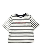 T-shirt per bambina Philosophy di Lorenzo Serafini Kids bianca con design a righe I1G602 7215 0150 PHILOSOPHY KIDS 