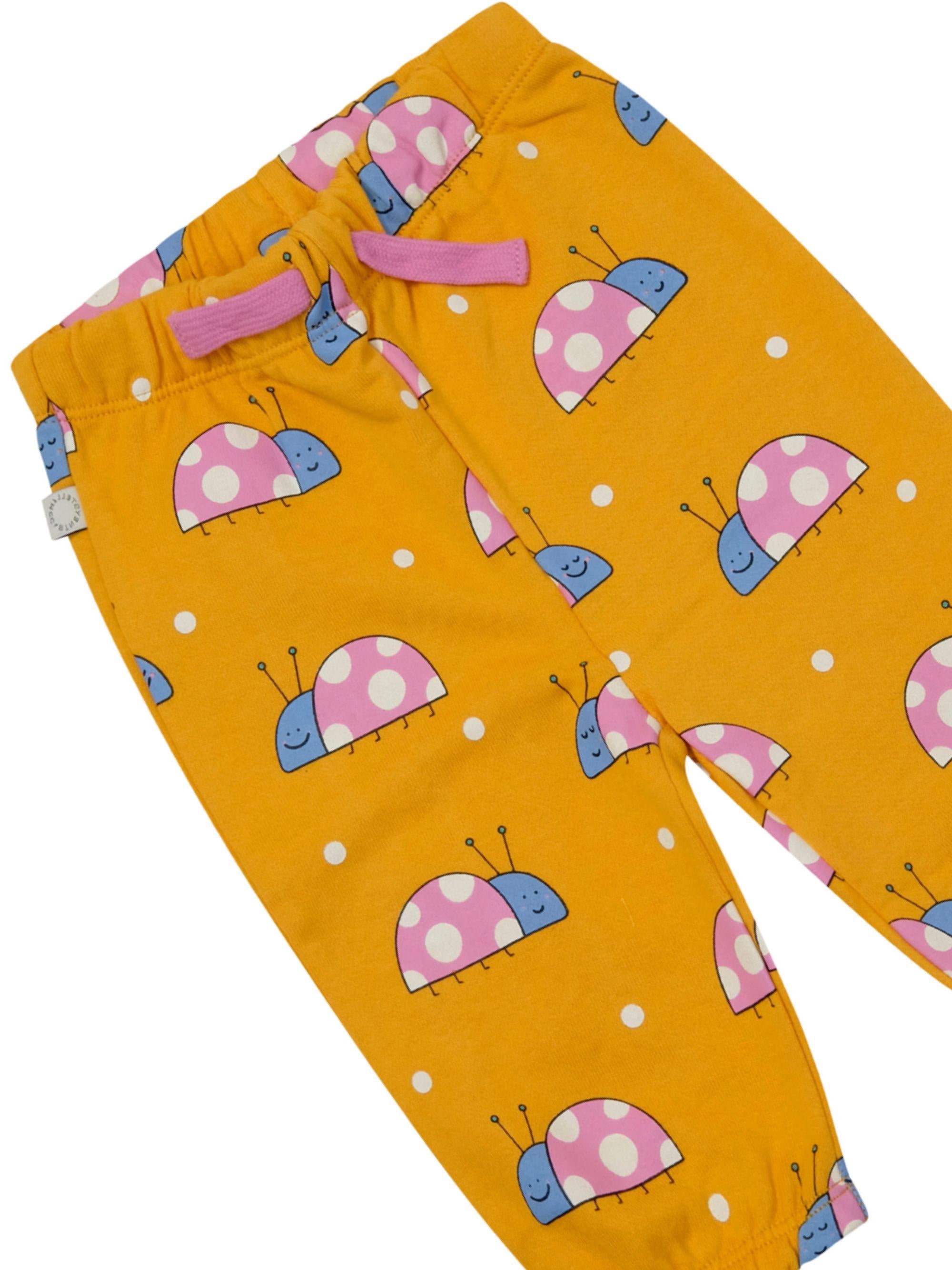 Pantaloni sportivi per neonata Stella McCartney Kids arancione con stampa coccinelle all-over TY6040 Z3579 465MC STELLA McCARTNEY KIDS 