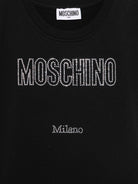 Abito per bambina Moschino Kids nero con logo in strass HDV0HYLDA25 60100 MOSCHINO KIDS 