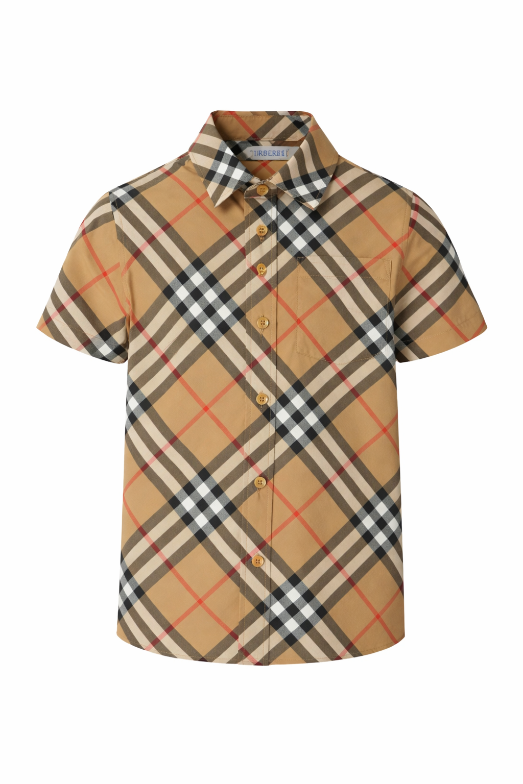 Camicia per bambino Burberry Kids beige con motivo Vintage check 8089029 B9368 BURBERRY KIDS 