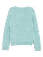 Maglione per bambina Bonpoint azzurro con logo ricamato W05GJUK00012 143 BONPOINT 