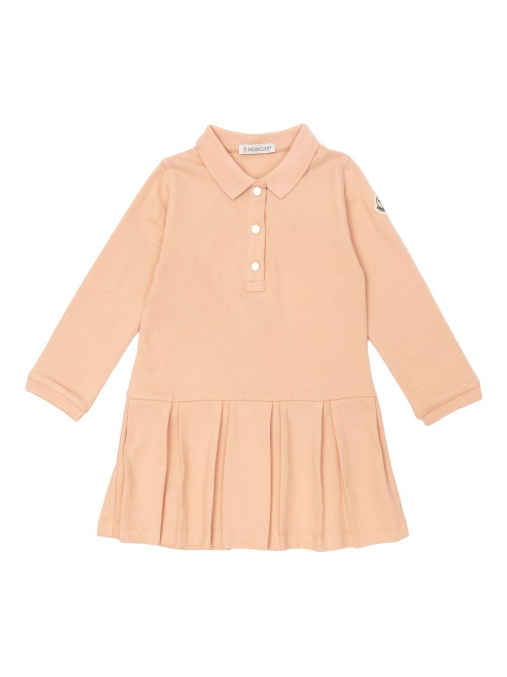 Abito per neonata Moncler Enfant rosa con pieghe K29518I0000289AL2 516 MONCLER ENFANT 