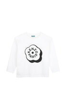 T-shirt per bambini Kenzo Kids bianca con stampa grafica K62020 117 KENZO KIDS 