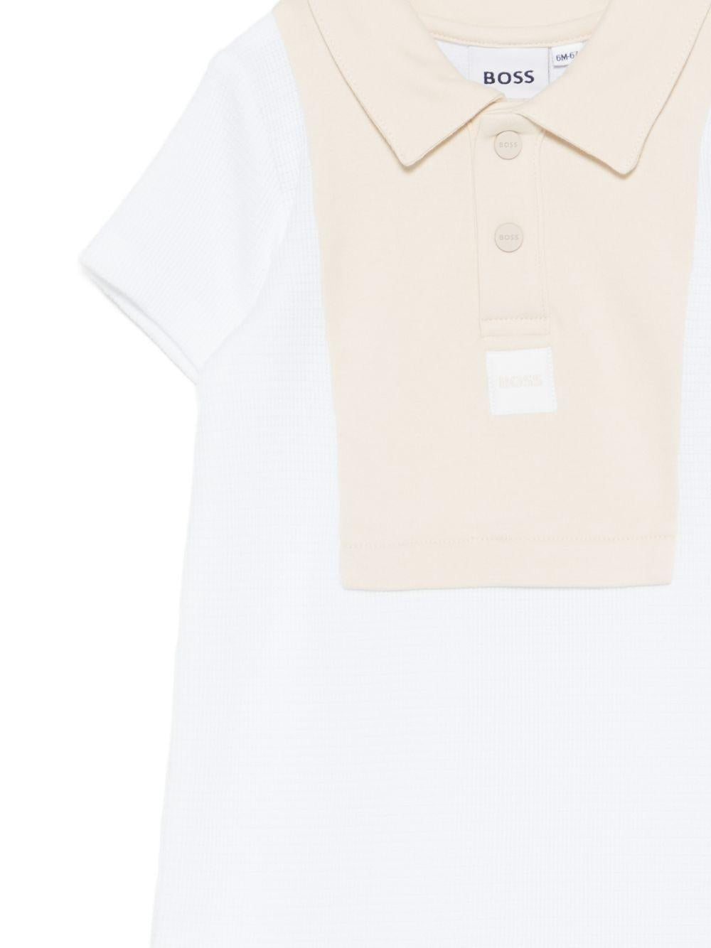 Tutina per neonato Boss Kids bianca con colletto polo J53031 10P BOSS KIDS 