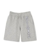 Shorts con ricamo per bambino Givenchy Kids grigio con trama effetto lana H30714 A01 GIVENCHY KIDS 