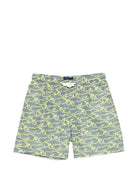 Costume per bambino Paul & Shark Kids verde con stampa squali all-over WUL002LKB03 30715 PAUL & SHARK KIDS 