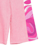 Pantaloni per bambina Emilio Pucci Junior rosa con stampa laterale PY6B30 D0139 542 EMILIO PUCCI KIDS 