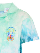 Camicia per bambino Casablanca Kids blu a maniche corte KSP26SH18001 SURF LOTUS CASABLANCA KIDS 