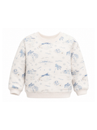 Felpa per bambino Bonpoint bianco con stampa grafica all-over blu S06KSWK00001 615 BONPOINT KIDS 