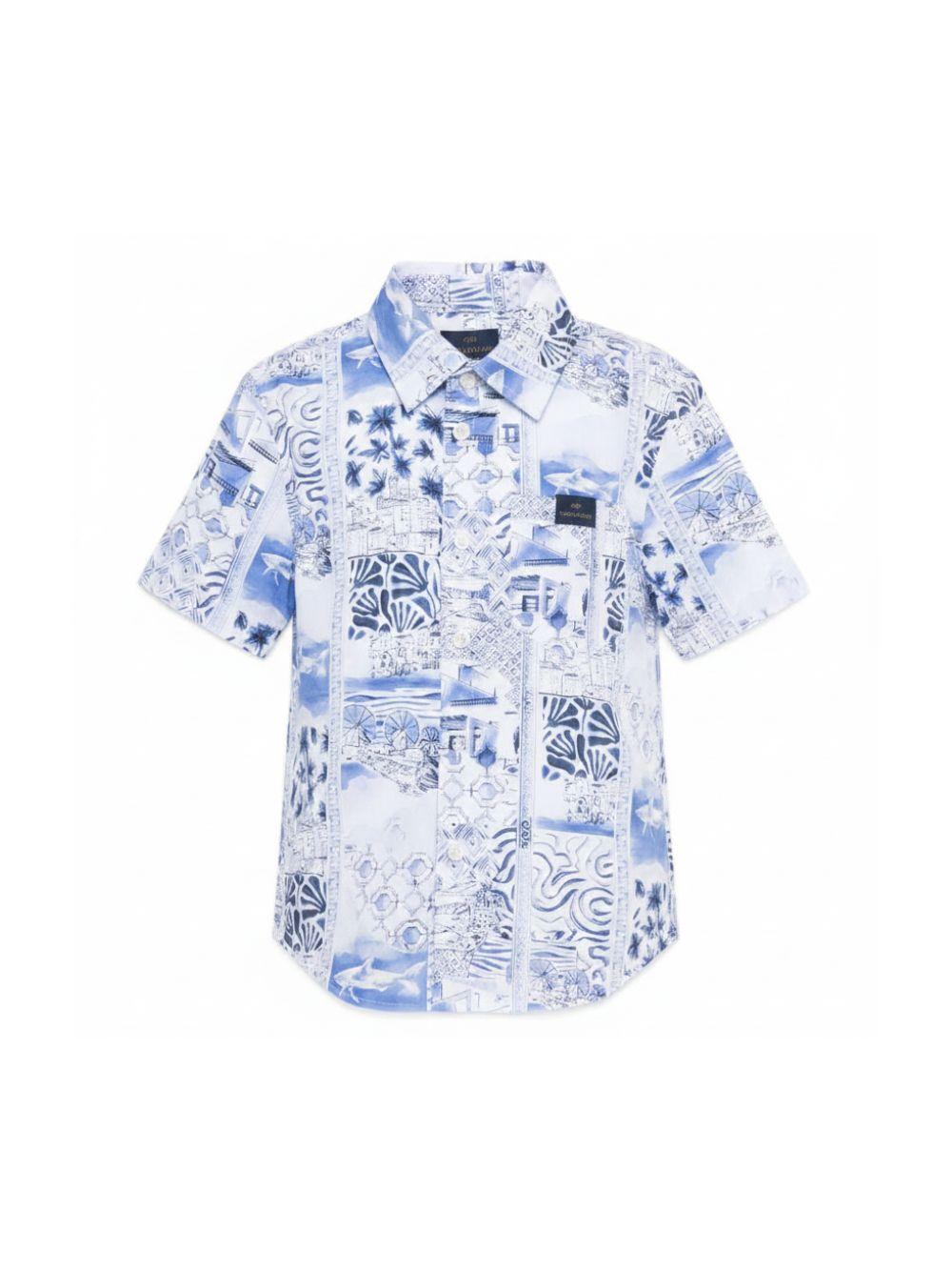 Camicia per bambino Paul & Shark Junior multicolore a fantasia WUC003LLB70 85301 PAUL & SHARK KIDS 
