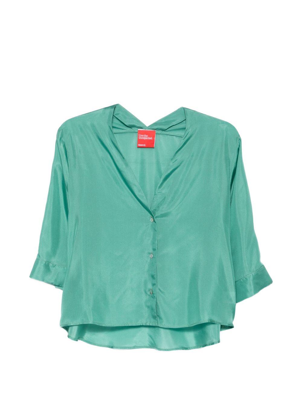 Camicia da donna Merci verde con scollo a V CAM014P MATCHA MERCI 